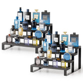 Organisateur Boulphia noir, étagère 4 niveaux pour ranger les parfums.