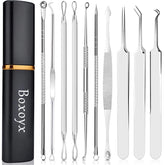 Boxoyx kit-outils-comedons 10pieces: kit complet avec étui métallique pour extraction précise.