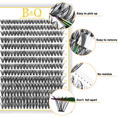 bqaugen grappes cils effet plume 40D C 9-16mm : rendu élégant et polyvalent