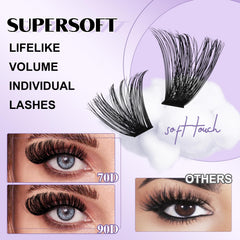 B&Qaugen clusters cils Supersoft 10-18mm, longueur personnalisable pour un rendu naturel.