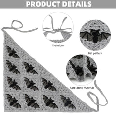 BQSAZHYJ bandana triangulaire croché gothique, polyvalent pour foulard ou accessoire de tête.