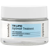 Brandefy Tri Lipid Replenish: flacon épuré prêt pour une routine hydratante.