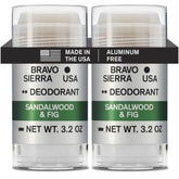 Déodorant Bravo Sierra sans aluminium, pack de 2, protection longue durée pour la journée.