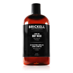 Brickell Gel Douche Énergisant – bouteille citron-lime prête pour une douche rafraîchissante et naturelle.