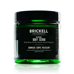 Brickell gommage-corps pour hommes – bouteille: peau plus nette après utilisation.