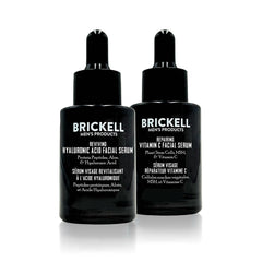 Sérum Brickell Homme jour dans sa bouteille, hydratation rapide et éclat naturel.