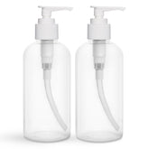 Bouteilles BRIGHTFROM avec pompe 8oz transparente, idéales pour shampoing ou gel douche