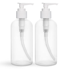 Bouteilles BRIGHTFROM avec pompe 8oz transparente, idéales pour shampoing ou gel douche