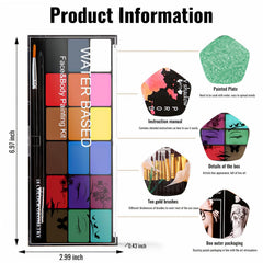 BRIMFULITE palette-face-paint-eau: application fluide grâce à l’activation par eau.