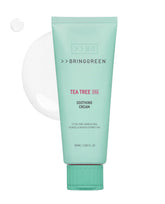 BRING GREEN Tea Tree Cica Crème – bouteille prête à hydrater et apaiser.