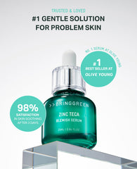 Application visage BRING GREEN Zinc TECA, soin ciblé et apaisant pour irritations.