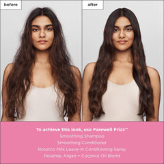 Application Briogeo Farewell Frizz sur cheveux secs pour finition douce
