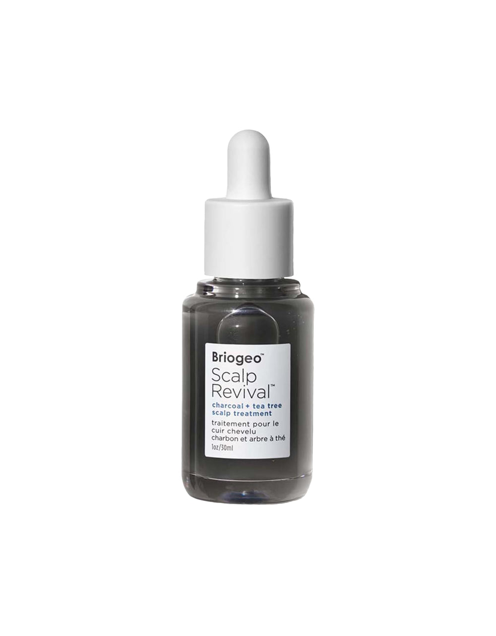 Briogeo Scalp Revival montre la bouteille avec charbon actif purifiant