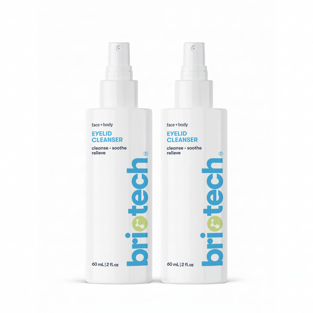 BRIOTECH Eyelid Cleanser bottle front for daily lid and lash care.