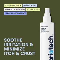 BRIOTECH HOCl piercing spray nozzle close-up for gentle irritation relief after piercing