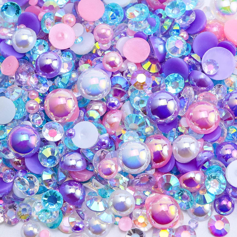 Briskbloom mélange perles dos plat et strass pour décorations variées et faciles.
