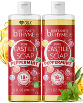 Brittanie's Thyme Castile Menthe - bouteille 32oz, nettoie corps et maison en douceur