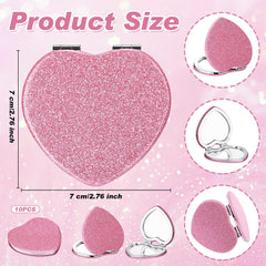 Miroir briwooody cœur pailleté, design élégant pour vanity quotidien.