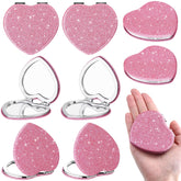 Miroir briwooody cœur petit, double face, parfait pour retouches rapides en voyage.