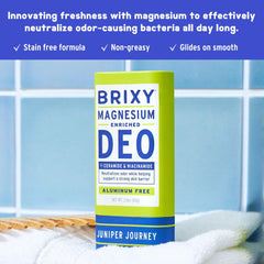 BRIXY deodorant being applied underarm for fresh comfort