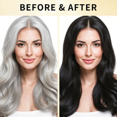 Brmnst Cheveux brillants après colorisation, aspect vivant et sain.