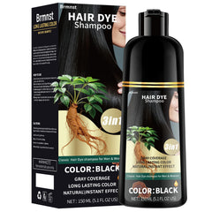 Brmnst Shampoing colorant cheveux gris, couverture 100% pour une teinte naturelle.