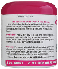 Bronner Bros Pine Tar Super Gro - application sur cuir chevelu pour nourrir les cheveux.