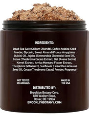 Brooklyn Botany Arabica Café Scrub – massage main avec huiles pour une peau plus douce.