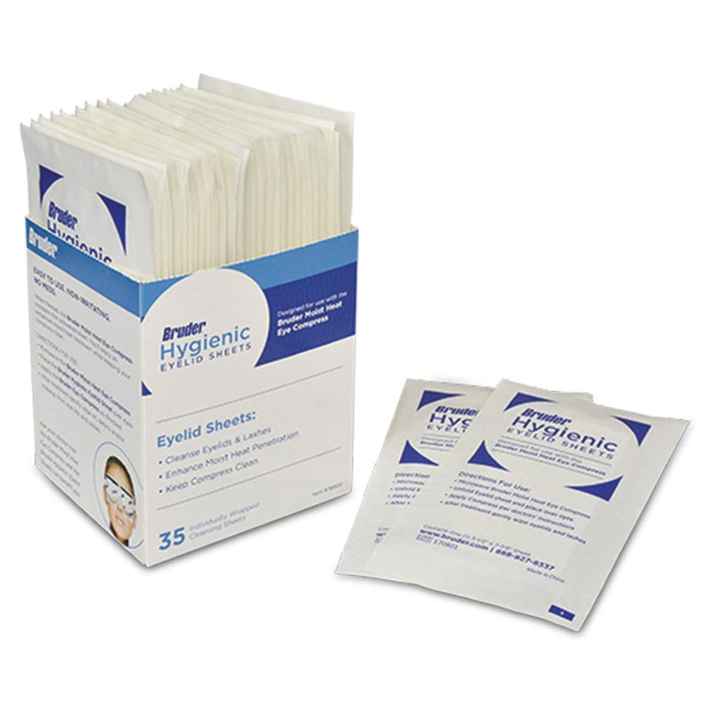 Bruder feuilles oculaires hygiéniques, emballées individuellement pour un soin propre des yeux.