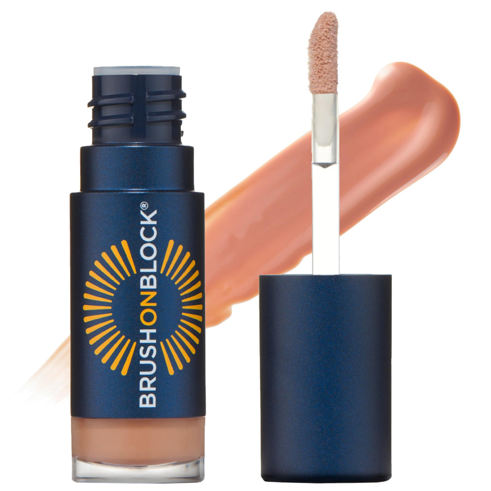 Brush On Block huile pour les lèvres SPF30 dans l'étui compact: protection et hydratation quotidiennes.
