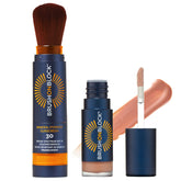 Brush On Block kit visage protection solaire minérale, fini naturel.
