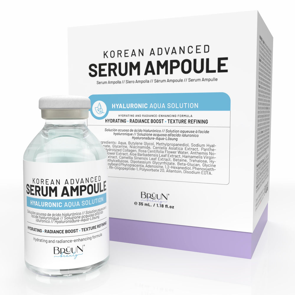 BRÜUN HY ampoule-serum visage: hydratation légère et douceur durable.