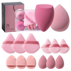 BS-MALL ensemble eponges maquillage 14 pieces pour rendu professionnel et polyvalent.