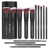 BS-MALL ensemble 14 pinceaux avec étui rose doré prêt pour tout maquillage