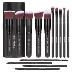 BS-MALL ensemble 14 pinceaux avec étui rose doré prêt pour tout maquillage