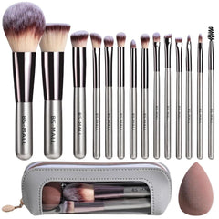 Ensemble BS-MALL pinceaux maquillage 14 pièces, pratique pour le voyage et l'application précise.