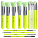 Kit BS-MALL ensemble pinceaux maquillage 14 pièces avec finition rose doré pour une application fluide.