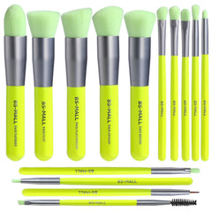 Kit BS-MALL ensemble pinceaux maquillage 14 pièces avec finition rose doré pour une application fluide.
