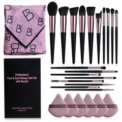 BS-MALL ensemble pinceaux maquillage 25 pièces et Triangle Puff pour application précise.