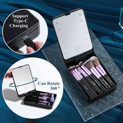 LED light mirror in BS-MALL travel case for precise makeup