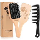 Bsisme brosse cheveux poils sanglier, démêlage en douceur et distribution d'huile naturelle.