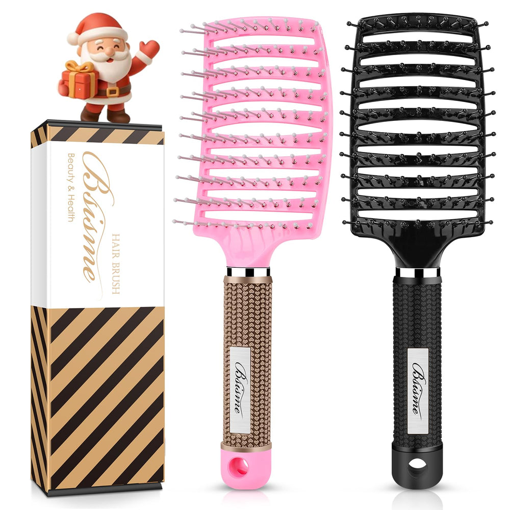 Bsisme brosse demelage courbee ventilee; demêle en douceur et facilite le brushing.