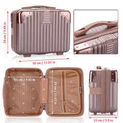 BSTKEY coffret maquillage voyage rose-dore fermeture métal robuste