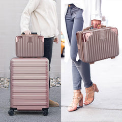 BSTKEY coffret maquillage voyage rose-dore intérieur elastique
