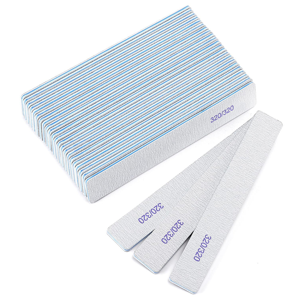 BTYMS lime-ongles 320-grain affichée en lot de 25 pour finition naturelle.