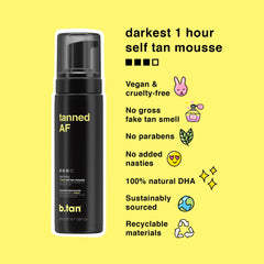 b.tan mousse auto-bronzante foncee - temps de developpement d'une heure
