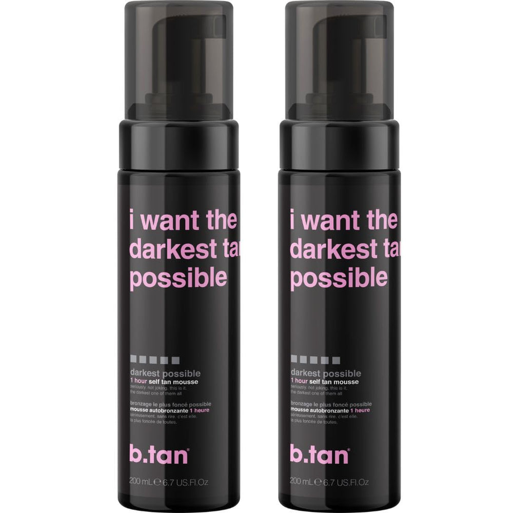 b.tan mousse auto-bronzante noir rapide face et corps – teint doré puissant