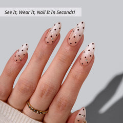 BTArtbox Gala Polka 3D nails with glue for secure, easy DIY application