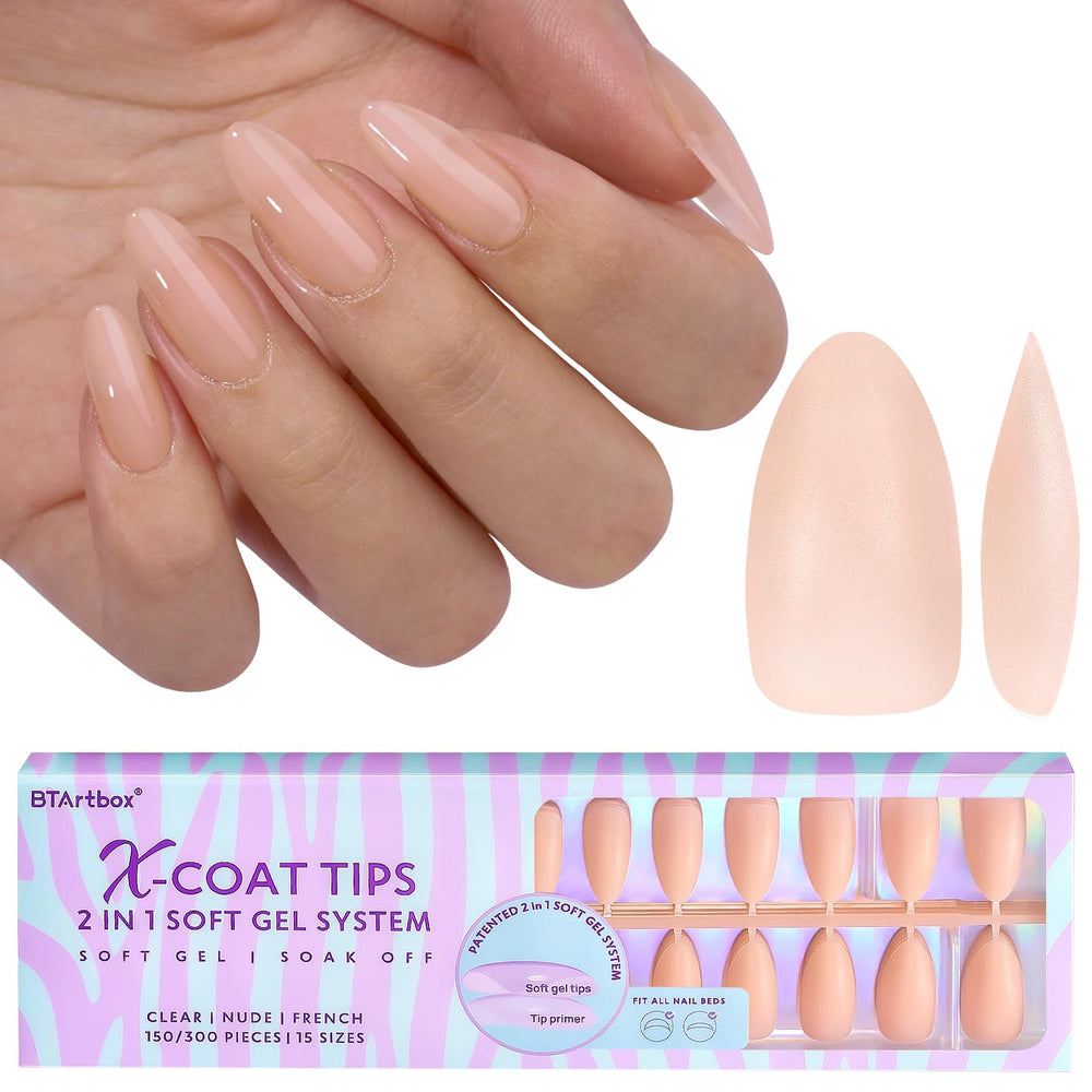 BTArtbox – Ongles à poser amande nude, look naturel et application rapide