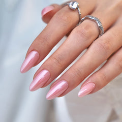 BTArtbox Ongles Almond Glace Rose, look naturel et chic.